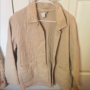 Coldwater Creek Quilted Beige Utility Jacket